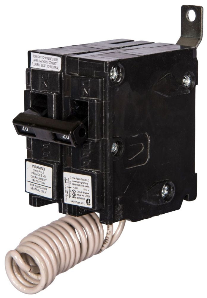 SIEMENS Siemens BG220 Low Voltage Molded Case Circuit Breaker, 120 VAC, 20 A, 10 kA Interrupt, 2 Poles