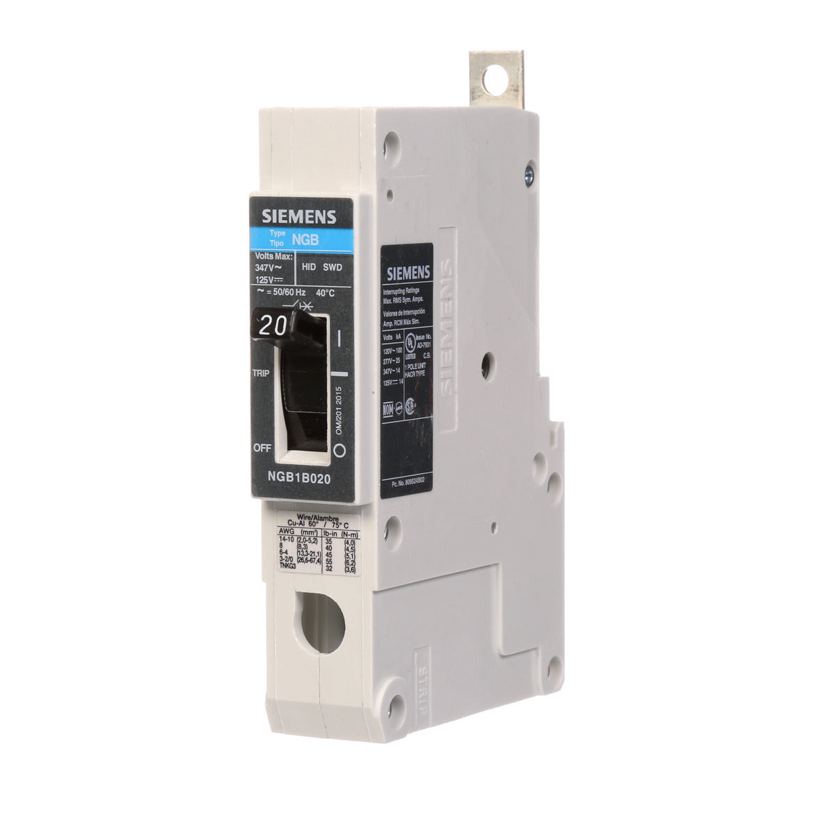 SIEMENS NGB1B020B CIRCUIT BREAKERS