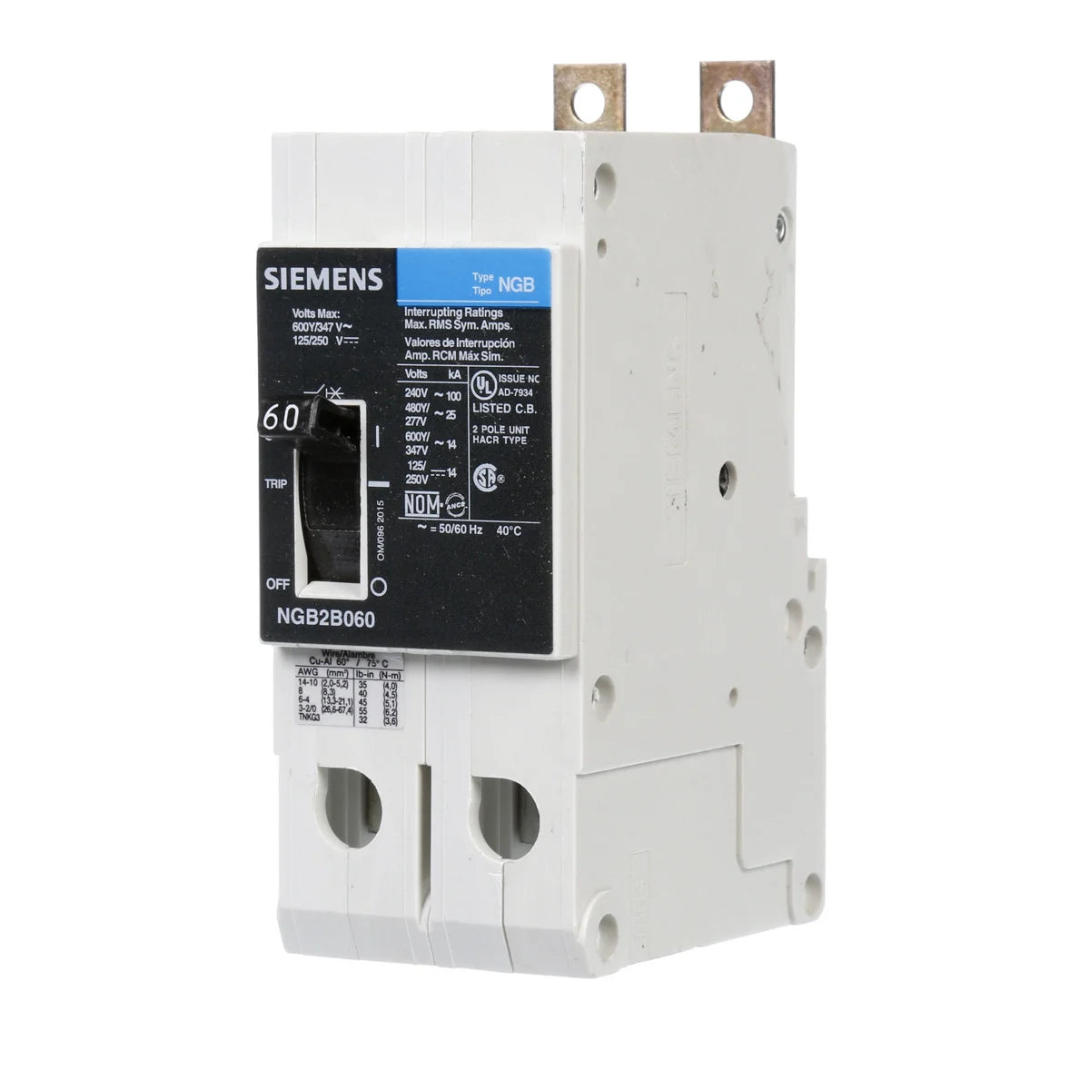SIEMENS NGB2B060B CIRCUIT BREAKERS