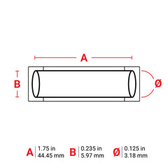 Brady BM71-125-175-342 Sleeve 0.125 in Dia x 1.75 WH 1000/RL