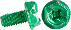 CULLY 80006J 10-32 x 3/8 Green Grounding Screws, Type F Point, Hex Washer Head, Phillips/Slotted, Zinc Plated, Jar