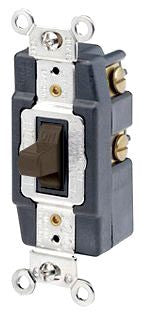 LEVITON Leviton 1256 120/277 VAC 15 Amp SPDT 2 Hp Brown Thermoplastic Self Grounding Momentary Contact Toggle Quiet Switch