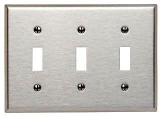 LEVITON Leviton 84111-40 3-Gang Toggle Device Switch Wallplate, Oversized