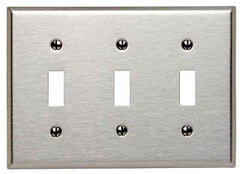 Leviton 84111-40 3-Gang Toggle Device Switch Wallplate, Oversized