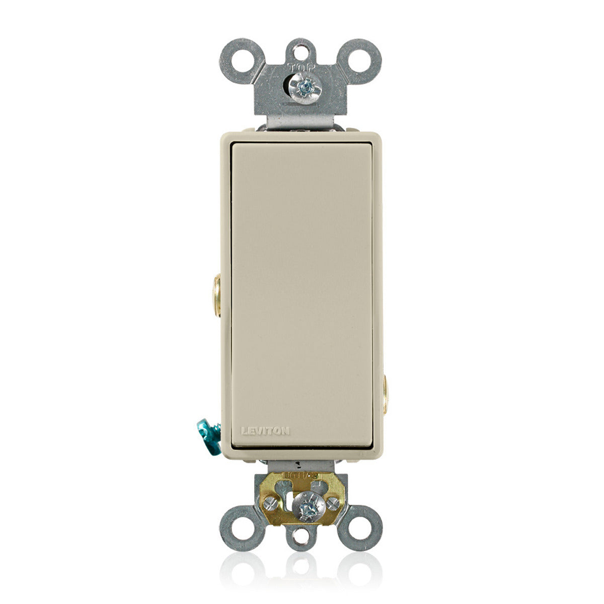 LEVITON Leviton 5691-2I 15 Amp 120/277 Volt Decora Plus Rocker 1-Pole Commercial Spec Grade Self Ivory AC Quiet Switch