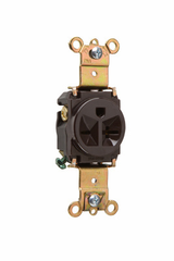 LEGRAND Pass & Seymour 5871 Single Receptacle, 20A 250V, Back & Side Wired - Brown