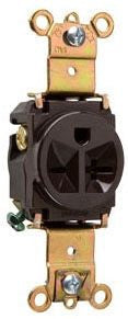 LEGRAND Pass & Seymour 5871 Single Receptacle, 20A 250V, Back & Side Wired - Brown