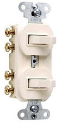 LEGRAND Pass & Seymour 693LA 15 Amp 120/277 VAC 3-Way Light Almond Non-Grounding Duplex Combination Switch