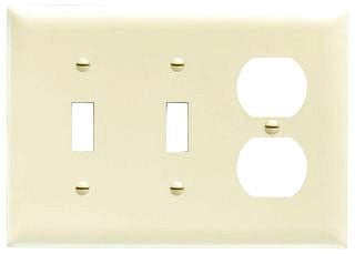 LEGRAND Pass & Seymour TP28GRY 3Gang Wall Plate, 2-Toggle / 1-Duplex