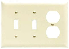 LEGRAND Pass & Seymour TP28GRY 3Gang Wall Plate, 2-Toggle / 1-Duplex