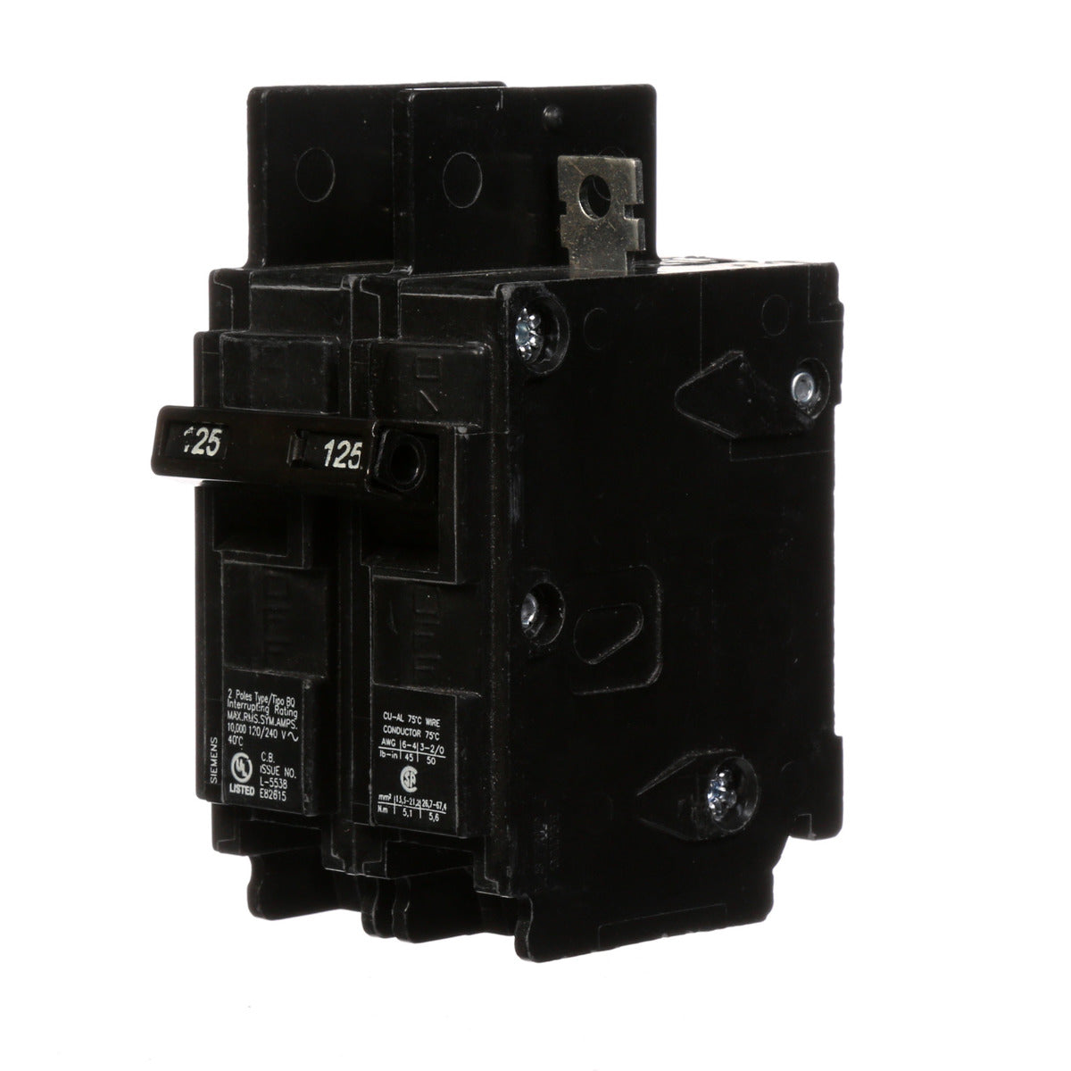 SIEMENS Siemens BQ2B125 2-Pole 125 Amp 120/240 VAC 10 kA Circuit Breaker