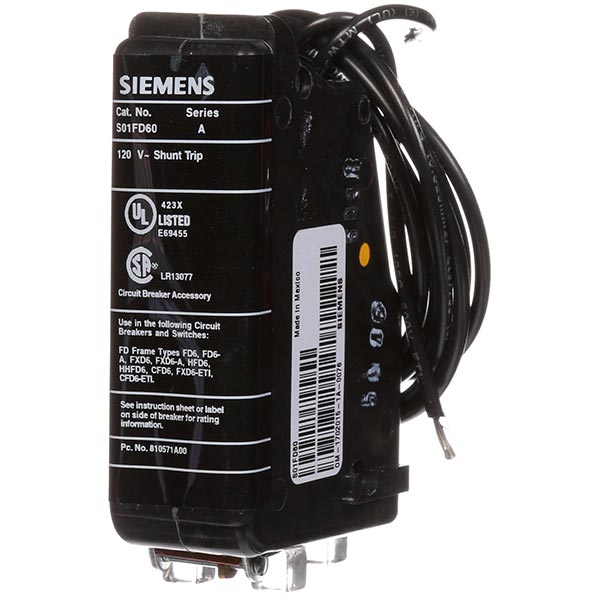 SIEMENS Siemens S01FD60 Circuit Breaker Shunt Trip 120 VAC