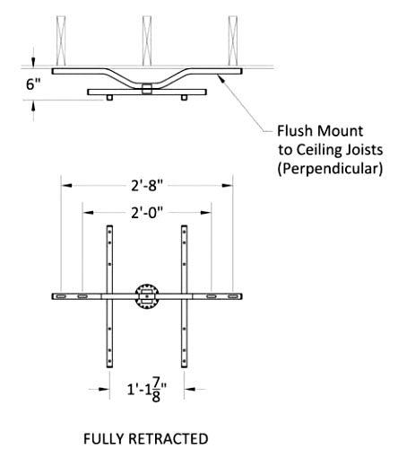 QUICK-SLING Quick Sling QSWI3000 200 Lb Load Flush Mount 14 Gauge Steel H Bracket