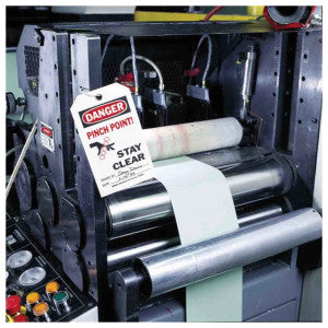 BRADY Brady 66051 Tagout Tags Lockout Polyester Metal Rigid Black/Red on White 5.75 H x 3 in. W