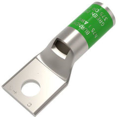 BURNDY YA1CL6BOX 1 AWG CU One Hole 1/2 Stud Size Standard Barrel Inspection Window Internal Chamfer Tin Plated UL/CSA 90 Up to 35KV GREEN Color Code 11 or 375 Die Index