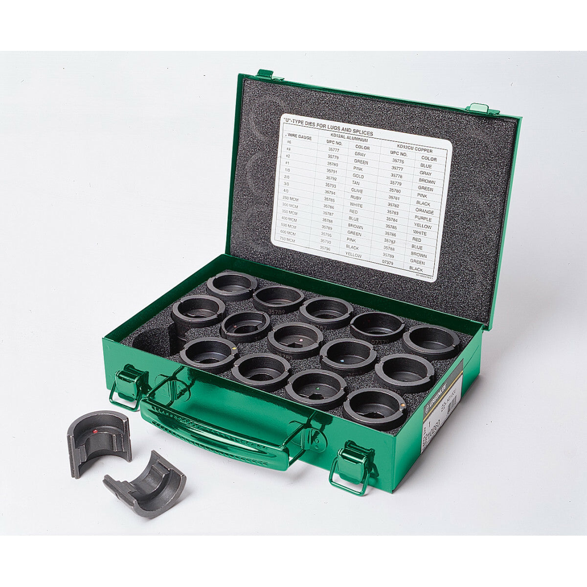 GREENLEE Greenlee KD12AL U Style Crimping Die Kit 12 Ton 16 Pieces