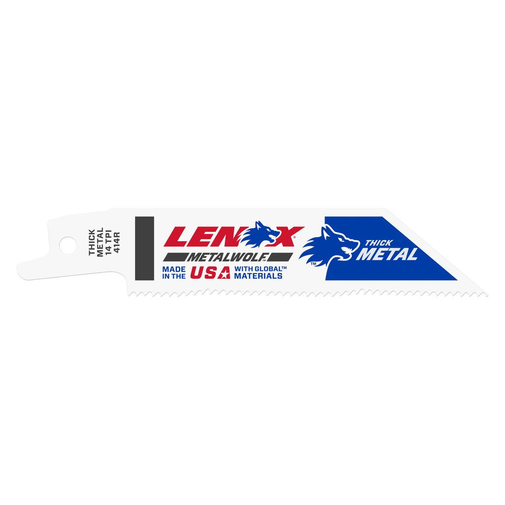 LENOX Lenox 20550414R Reciprocating Saw Blade, 4 in L x 3/4 in W, 14 TPI