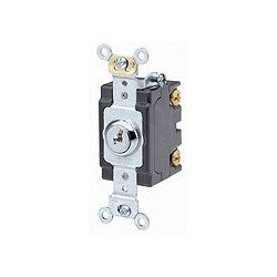 LEVITON Leviton 1221-2KL 20 Amp 120/277 Volt Key Locking Single-Pole AC Quiet Switch