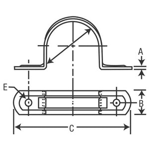 MINERALLAC Minerallac 260 Two Hole Strap Fits 1 Rigid IMC Conduit & SER Cable 4/0 Pre-Galvanized