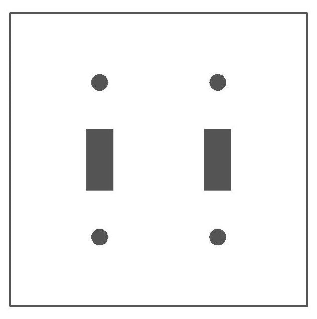 MULBERRY Mulberry 86072 Standard Wallplate, 2 Gangs, 4.5 in H x 4.562 in W