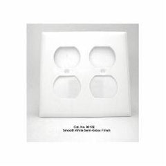 Mulberry 86102 Standard Receptacle Wallplate, 2 Gangs, 4.5 in H x 4.562 in W