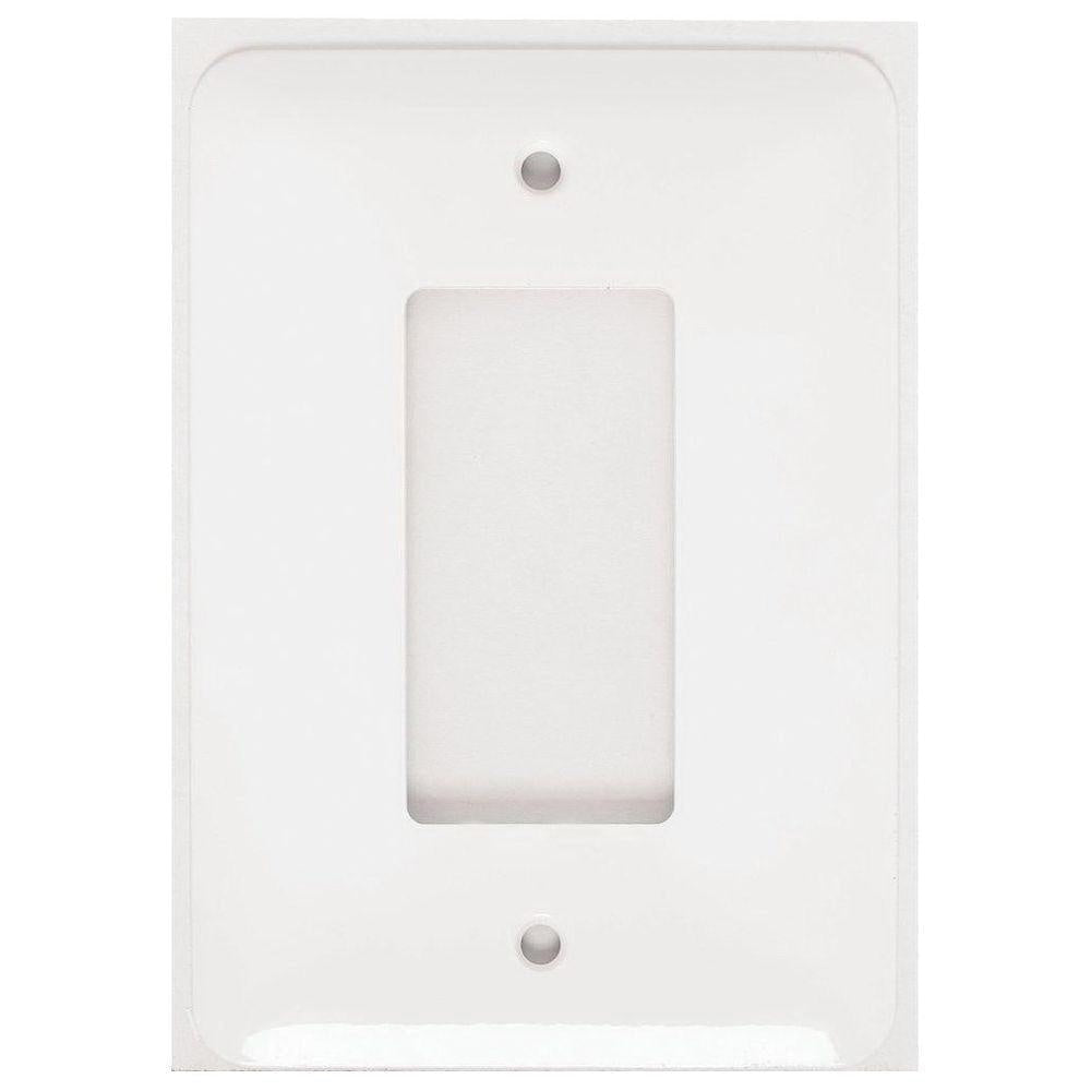 MULBERRY Mulberry 76761 Maxi Size Receptacle Wallplate 1 Gang White Semi-Gloss