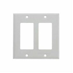 Mulberry 86402 Standard Receptacle Wallplate, 2 Gangs, 4.5 in H x 4.562 in W