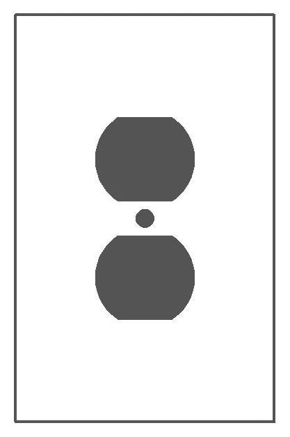 MULBERRY Mulberry 86801 Jumbo/Oversize Receptacle Wallplate 1-Gang 5-1/2 in H x 3-1/2 in W