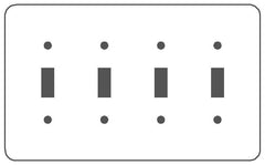 Mulberry 76074 Standard Wallplate, 4 Gangs, 5 in H x 8.187 in W, Replacement MPN 76074