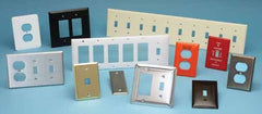Mulberry 99071 Standard Wallplate, 1 Gang, 4-1/2 in H x 2-3/4 in W, Steel, Wrinkle Ivory