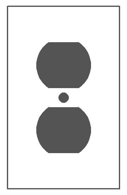 MULBERRY Mulberry 99101 Standard Receptacle Wallplate, 1 Gang, 4-1/2 in H x 2-3/4 in W