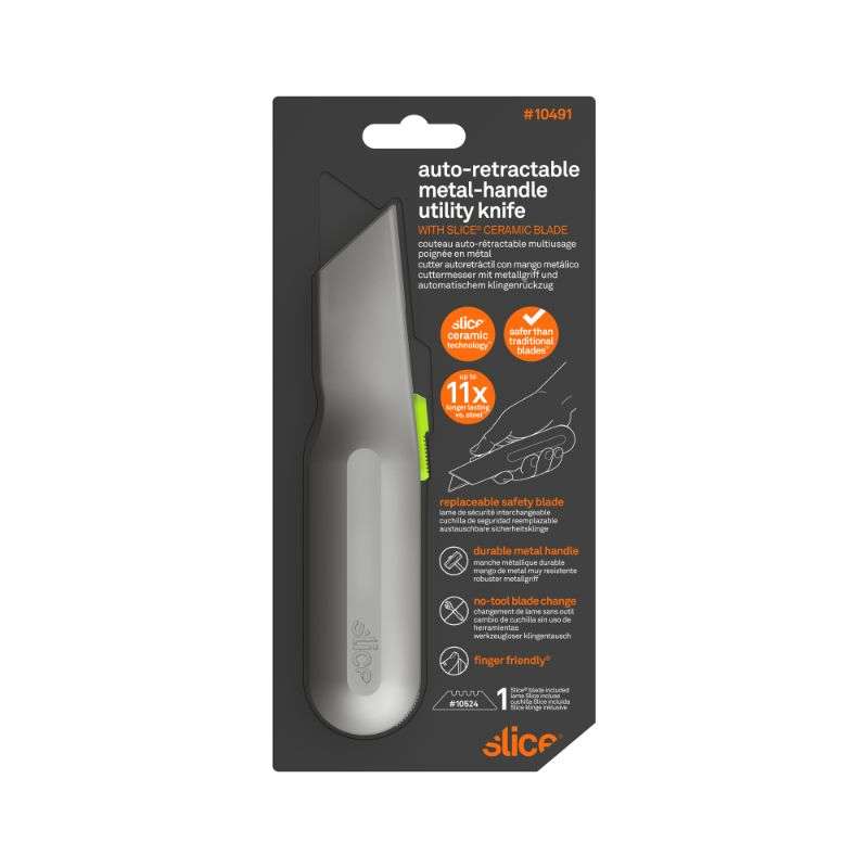 SLICE Slice 10491 Auto-Retractable Metal-Handle Utility Knife