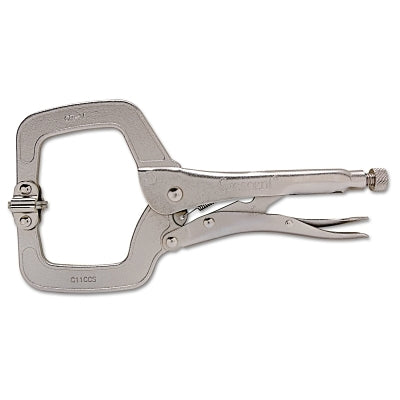 CRESCENT Crescent C11CCSVN Locking C-Clamp with Swivel Pad Tips - 11 inches, Red