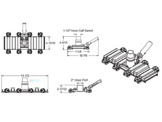 AQUASTAR POOL PRODUCTS AquaStar GV14 AquaStar 14 Gyro-Vac Commercial Grade Vacuum Head