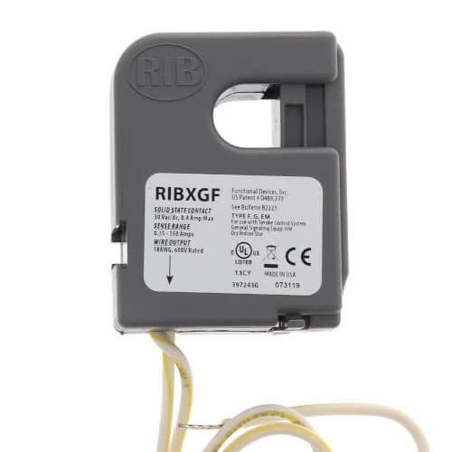 FUNCTIONAL DEVICES Functional Devices RIBXGF Current Switch Split Core 0.35-150 Amp Wire Leads