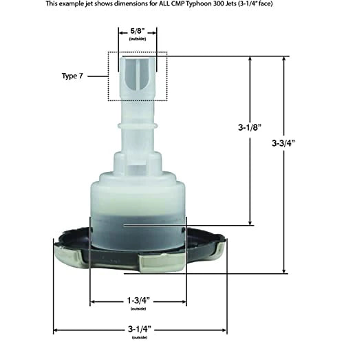 CUSTOM MOLDED PRODUCTS Custom Molded Products 23436-032-700 Jet Intl Typhoon 300 3-1/4fd Twin Roto Crown