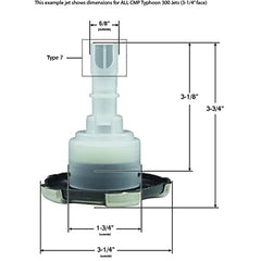 CUSTOM MOLDED PRODUCTS Custom Molded Products 23436-032-700 Jet Intl Typhoon 300 3-1/4fd Twin Roto Crown