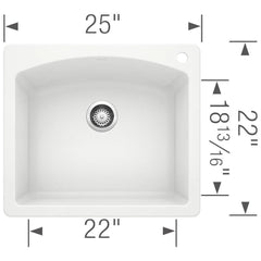 BLANCO Blanco 440211 Diamond Single Bowl Kitchen Sink - Drop-in/Undermount - White