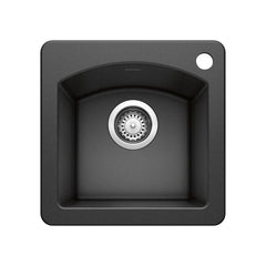 BLANCO BLANCO 440204 Diamond 15 x 15 in. 1 Hole Drop-in and Undermount Granite Bar Sink in Anthracite
