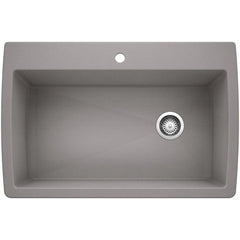BLANCO Blanco 440193 Diamond 33-1/2 x 22 in. 1 Hole Composite Single Bowl Dual Mount Kitchen Sink in Metallic Gray