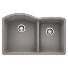 BLANCO BLANCO 440178 Diamond 1-3/4 Double Bowl Kitchen Sink - Metallic Gray
