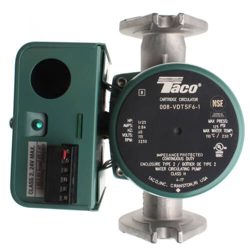 TACO Taco 008-VDTSF6-1 008 Variable Speed Delta-T Stainless Steel Circulator Pump 1/25 HP
