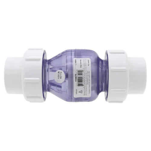 NDS NDS 1700C15 1-1/2 IPS PVC Clear True Union Spring Check Valve Socket