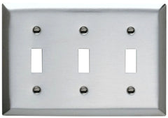 LEGRAND PASS & SEYMOUR Pass & Seymour SS3 Wall Plate Standard Stainless Steel 3 Gang Toggle Switch