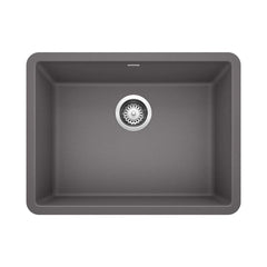BLANCO BLANCO 522412 Precis 23-1/2 x 17-3/4 in. No Hole Composite Single Bowl Undermount Kitchen Sink in Cinder