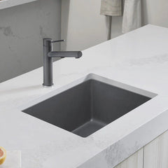 BLANCO BLANCO 522412 Precis 23-1/2 x 17-3/4 in. No Hole Composite Single Bowl Undermount Kitchen Sink in Cinder