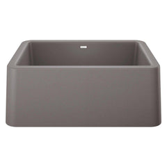 BLANCO BLANCO 402314 Ikon 27 x 19 in. Composite Single Bowl Farmhouse Kitchen Sink in Metallic Grey