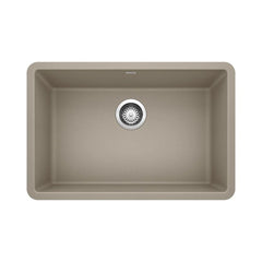 BLANCO Blanco 522432 Precis 26-13/16 x 17-3/4 in. No Hole Composite Single Bowl Undermount Kitchen Sink in Truffle