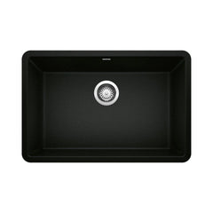 BLANCO BLANCO 442930 Precis 26-13/16 x 17-3/4 in. No Hole Granite Composite Single Bowl Undermount Kitchen Sink in Coal Black