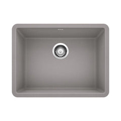 BLANCO BLANCO 522413 Precis 23-1/2 x 17-3/4 in. No Hole Composite Single Bowl Undermount Kitchen Sink in Metallic Grey